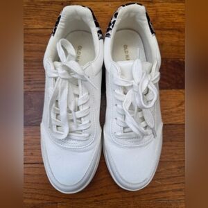 Old Navy White Sneakers with Lepoard Accent